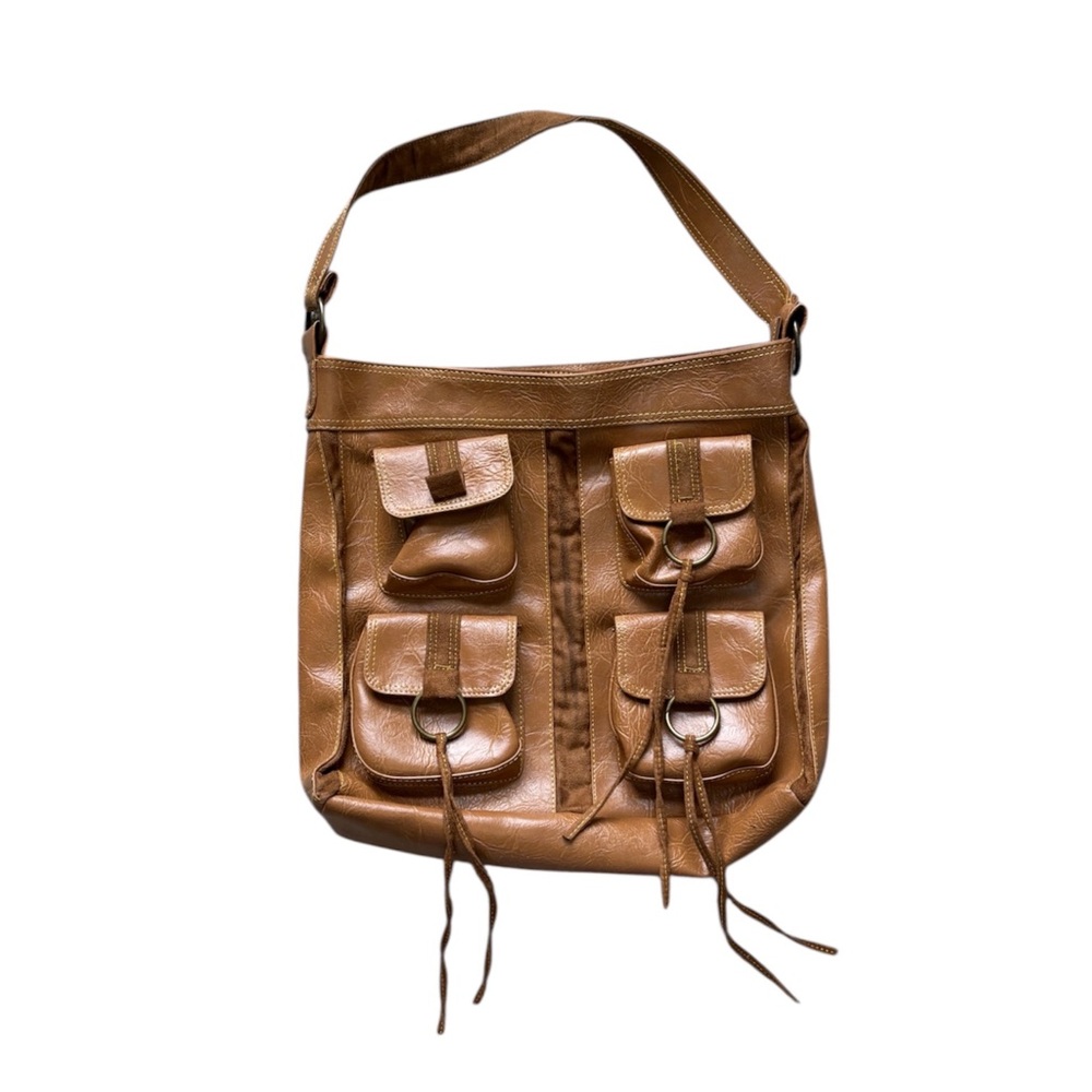 Vintage Y2K Candies Vegan Leather Boho Shoulder Tote Bag Fringe Western